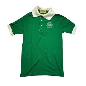 Vintage Velva Sheen Polo Shirt Green Washington Workshop Foundation 1967‎ Small